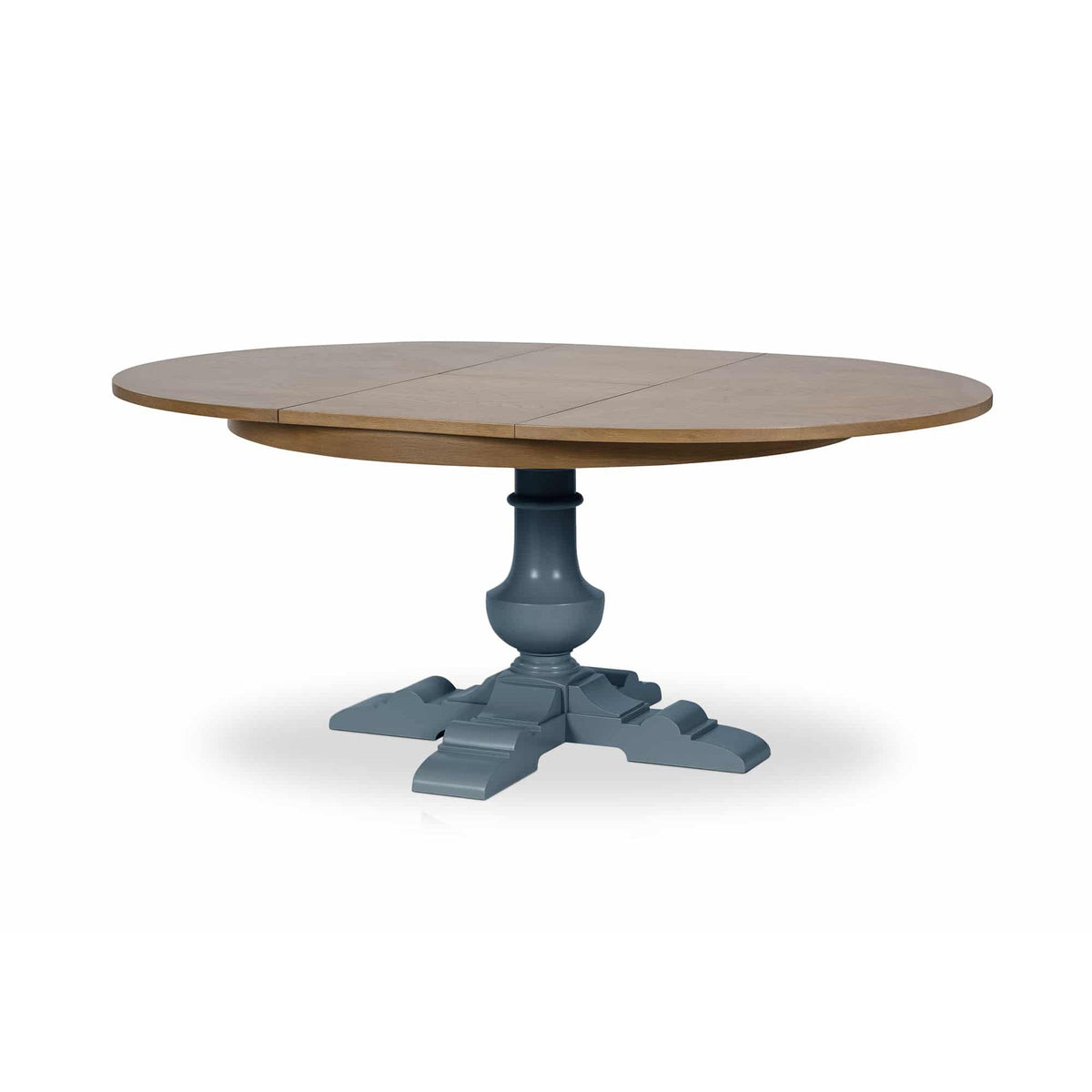 ARRADON Table Ronde à rallonge, pied balustre central