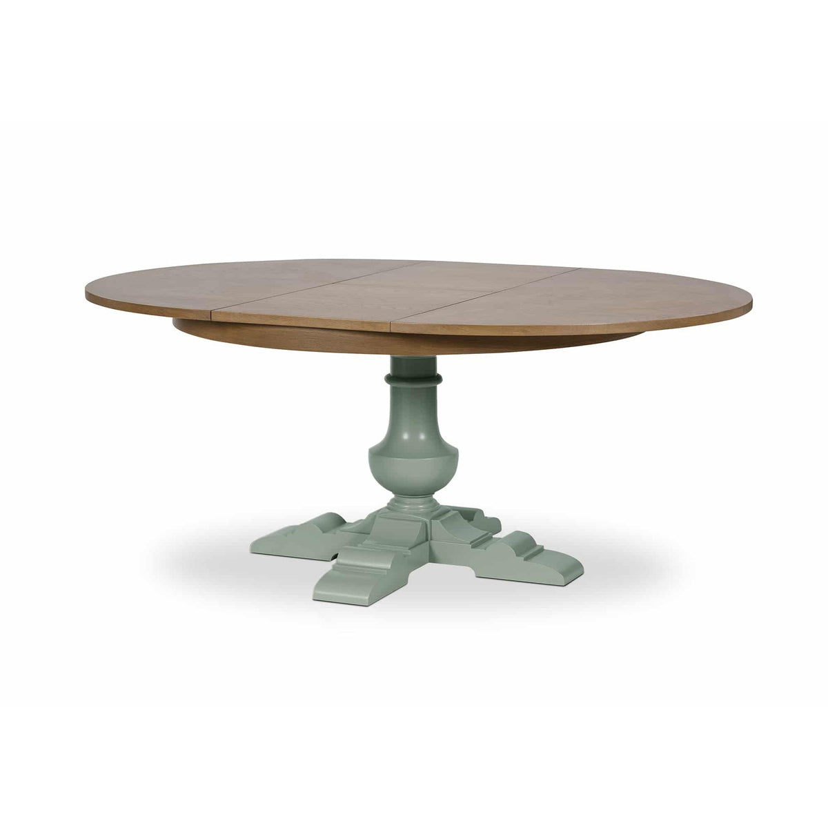 ARRADON Table Ronde à rallonge, pied balustre central